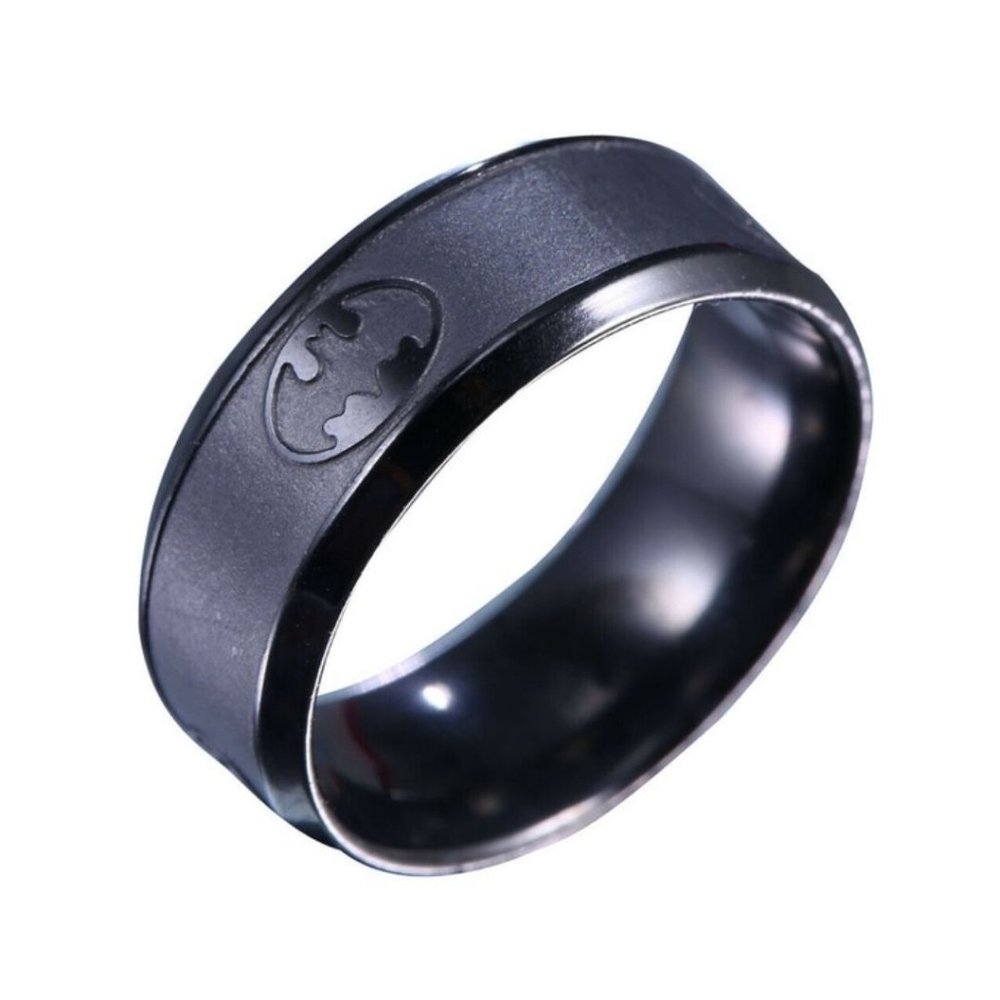 Black Super Hero Stainless Steel 8mm Ring